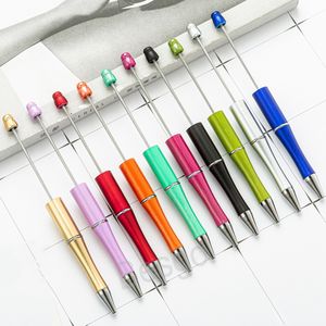 Penna a sfera con perline fai-da-te Aggiungi perline Penne a sfera Studente Beadable Plastica Ballpoints Regali di Natale promozionali Creativo BH4556 TQQ