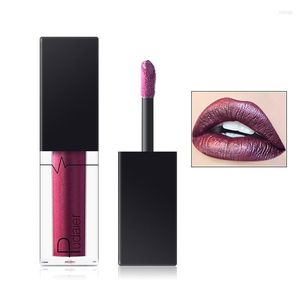 Lipgloss Metallic, 24 Farben, langlebig, antihaftbeschichtet, kein Verblassen, voller Nebel, matte Glasur, schimmernd mit winzigem Glanz