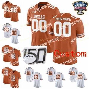 American College Football Wear Maglie NCAA College Texas Longhorns 2 Mykkele Thompson 2 Roschon Johnson 20 Earl Campbell 21 Whittington Calcio personalizzato cucito