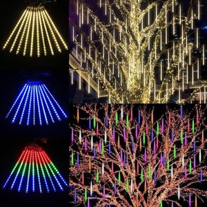Stringhe 10 tubi LED Meteor Shower Rain String Lights Impermeabile Outdoor Anno Natale Albero decorativo Ghirlanda di fata
