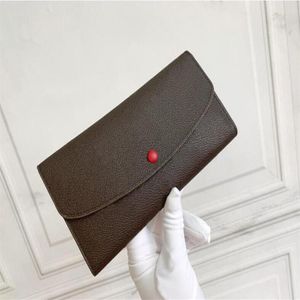 High Quality Real Leather luxurys designers wallet Purse Woman Fashion Clutch purses Emilie wallets Card Holder Purse With Box Dus210m