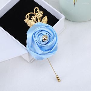 Decorative Flowers Selling Golden Leaf Accessories Men's Corsage For Business Groom Simple Boutonniere Multicolor Bride Brooches Wedding