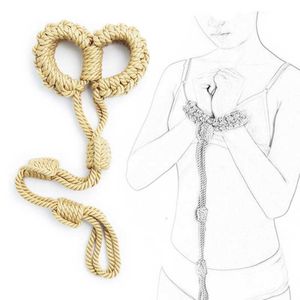 Articoli di bellezza BDSM Bondage Collana sexy Corda di canapa Collare Fetish SM Manette Femdom Giochi erotici per adulti per coppie Set