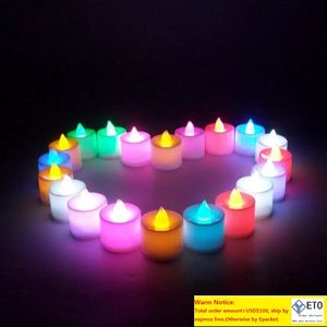 Candela a LED Tealight Candela senza fiamma Candela luminosa Lampada a batteria colorata Lampada per decorazioni natalizie per feste di matrimonio di compleanno