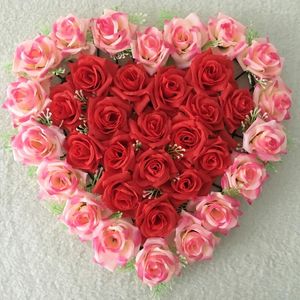 Decorative Flowers Wedding Centerpieces Lovely Heart Shape Rose Rows For Party Room Car Decoration Supplies