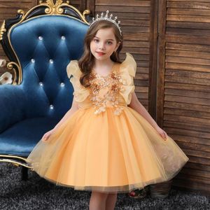 Girl Dresses Kids For Girls Elegant Flower Wedding Dress Children Evening Party Lace Princess Ball Gown Clothing 2-12 Y