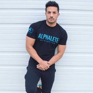 Męskie koszulki 2021 Summer Mens T Shirt Fashion Streetwear Short Rleeve Gyms Fitness Culturyting Trening Slim Tee Tops