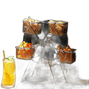 3d plates Ferris Wheel Rotating Snack Rack French Fries Chicken Nuggets Basket Gourmet Box Bar KTV Dim Sum Display Stand