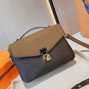 Prägla blomma lyxiga designers väskor pochette crossbodys kvinnor handväska messenger väskor läder metis elegant axelväska crossb268g