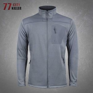 Outdoor Jackets Hoodies Outdoor Lightweight Fleece Tactical Jackets Mens Casual Windproof Warm Multi-pockets Military Training Soft Shell Jacket Male 0104