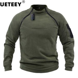 Men's Tactical Fleece Pullover - Windproof Military-Style Autumn Jacket with Side Zippers, Warm Hunting Outerwear in US