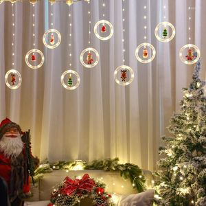 Струны светодиодные струнные светильники занавесу лампа на открытом воздухе садовая гирлянда декор комнаты комнаты рождественский праздник USB 2023