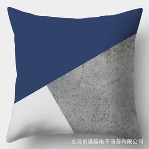 Coprisedie 2023 Fodera per cuscino per divano federa in velluto a quadri in pelle di pesca a strisce blu 40TTBST01