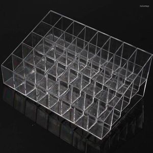 Storage Boxes Transparent 40 Grids Acrylic Makeup Organizer Lipstick Holder Display Rack Case Cosmetic Nail Polish Make Up Organiser Tool