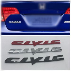Nieuwe stijl Civic Car Achter Logo Emblem Badge Decal voor Honda Civic 2006-2013 3D-naamplaatsticker263s