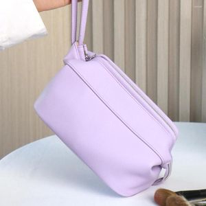 Borse cosmetiche Custodia per trucco in pelle PU Borsa per trucco di grande capacità Borsa multifunzione portatile Moda cerniera impermeabile per nuoto Fitness