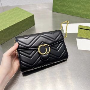 Mini Marmont Phone Bags Designer-Taschen Luxus-Crossbody-Umhängetasche mit Kette Damen-Geldbörsen Tragetaschen Reißverschlusstasche Leder 6 Farben 5A