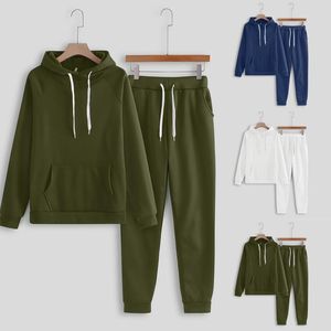 Kvinnors tvåbitar byxor Kvinnor Solid Color Hooded Sweatshirt och Pant Tracksuit Sport Sport Damer Working Suits