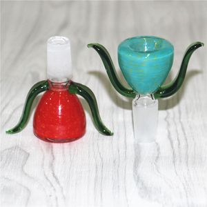 14mm 18mm Glass Bowl With Handle Colored Hookahs Smoking Bong Bowls Piece For Water Bongs Dab Rigs