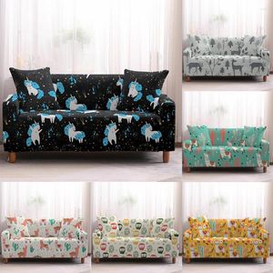 Chair Covers Elasticity Sofa Cover Elk Pattern Towel For Living Room Furniture Protective Armchair Couches 1/2/3/4 Seat