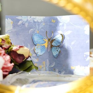 Подарочная упаковка 1 Set Butterfly Paper Greeting Card и конверт DIY открытки для детей Рождественский год