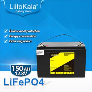 LiitoKala 12V 150Ah LiFePO4 Battery pack BMS Lithium Power Batteries 4000 Cycles For 12.8V RV Campers Golf Cart Off-Road Off-grid Solar Wind with 14.6V charger