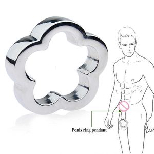 Itens de Beleza Metal Penis Masculino Anel Pesado Cock Scrotum Pingente Ereção Exercício Bdsm Ejaculação Retardada sexyToy For Man