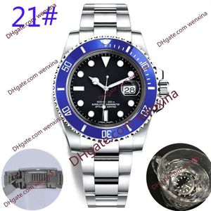 12 Color Man Watch 2813 Automatisch 41 mm blaues Zifferblatt Edelstahl Uhr Schieber Das Schloss Silberarmband Keramik Rand wasserdichte Männer343s