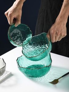 Teller mit Eisberg-Muster, Glas, Salatschüsseln, klein, mittel, groß, verschiedene Farben, Gemüse, Obst, Dessert-Set