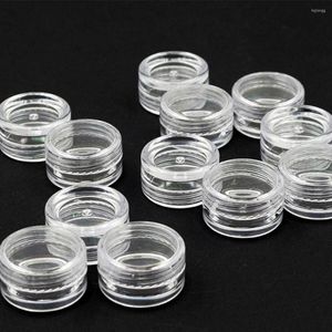 Storage Bottles 10/20/30/50PCS 2.5ML Clear Plastic Jewelry Bead Box Small Round Container Jars Make Up Organizer Boxes