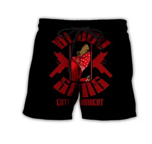 Hip Hop Sportwear Punk Casual Loose Track Pants Autumn Men Cool Print Blood Gang Bandana 3d Shorts 014