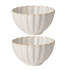 Bowls 2Pcs Ceramic Multi-function Breakfast Household Dinner Home Accessory