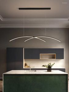 Lâmpadas pendentes Luzes LED nórdicas para a sala de jantar de cozinha viva pendurada decoração em casa Lighting Indoor Grept Black