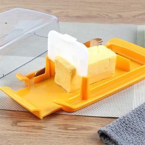 Tallrikar kök bärbart hem smör lådskärning med lock rektangel container tätning förvaringsskål ost keeper matlagningsverktyg