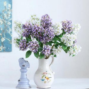 Decorative Flowers 1 Branch Practical Fake Flower Lightweight Non-fading Wedding Party Artificial 2 Forks Small Leaf Gardenia