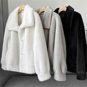 Pur 2023 feminina imitação de água casaco mulheres curtas coreana moda outono inverno jaqueta quente feminina feminina solta roupa h2718