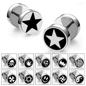 Stud Earrings 1 Piece Titanium Steel Barbell Dumbbell Studs For Men Women Punk Gothic Earings Fashion Ear Jewelry