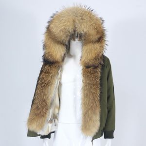 Men's Down MENINA BONITA Men Bomber Parka Waterproof Winter Jacket Natural Real Raccoon Fur Coat Collar Hooded Liner Streetwear