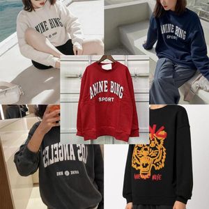 Women Loose O-Neck Sweatshirt Letters Cotton Red Long Sleeve Casual Female Simple Pullovers Early
