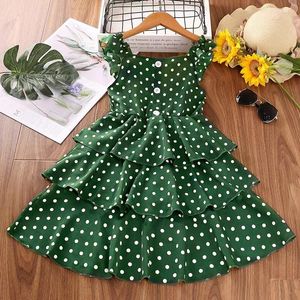 Girl Dresses Girls Dress 2023 Summer Western Style Polka Dot Small Flying Sleeves Suspenders Princess Children'S Clothing Wholesale