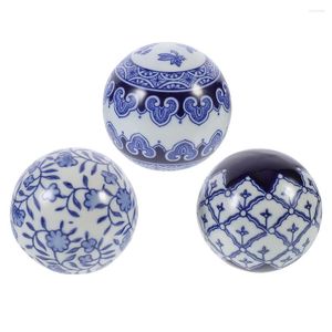 Bolas de velas bolas decorativas orbes de cerámica de porcelana azul para las esferas de la pieza central blanca decoración del tazón de tazón de tazón de pescado sphere hogar