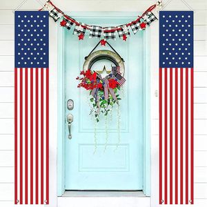 12x71inch 4th of July Door Banner Decoration Outdoor Hanging American Flag Stars and Stripes Porch Sign Patriotic Decor Party Supplie for Memorial Day Independence