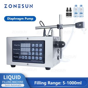 ZONESUN płynny wypełniacz sterowanie cyfrowe przełącznik nożny półautomatyczna woda napoje napoje maszyna do napełniania soków GFK280