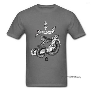 Men's T Shirts Alchemists Oath T-shirt Men Unique Vintage Eye Hand Snake Printed On Mens Clothes Carbon Grey Cotton Tops Fashion