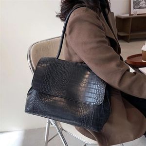 Designer- Crocodile Pattern women handbag Large Capacity Shoulder Bags for female Casual Totes Pu Leather messenger bag354F