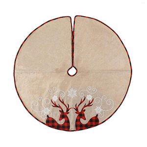 Decorazioni natalizie Elk Style Gonna per albero Forniture per decorazioni Fondo in lino Puntelli per decorazioni Ornamento elegante per la casa El Negozi Ultimi
