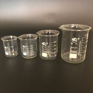 Einweghandschuhe 1 Satz 25 ml 50 ml 100 ml 200 ml Borosilikatglasbecher Chemieexperiment hitzebeständig Laborbedarf Laborausrüstung 230104