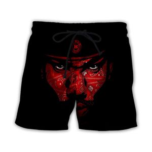 Hiphop sportkläder punk casual lös spår byxor höst män coola tryck blod gäng bandana 3d shorts 006