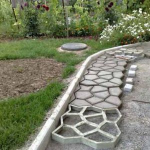 Dekorativa figurer Diy Plastic Path Maker Mögel manuellt beläggning/cement tegel formar uteplats betongplattor trädgårdsmän
