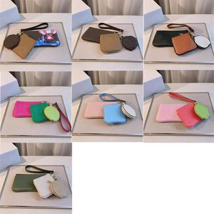 Luksusowe torebki monety projektowe Zestaw 3 w 1 talia Zmień torebkę Akcesoria Multi Color Flower Round Square Portfel
